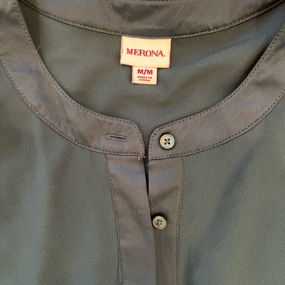 Merona brand Hunter green tunic length blouse Women’s size medium - Picture 3 of 4